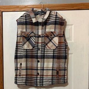 Plaid Women's Vest, raw edges